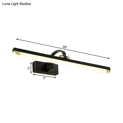 Modernist Black and Gold Linear Vanity Bath Light