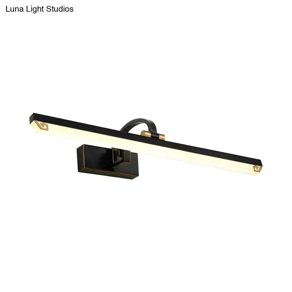 Modernist Black and Gold Linear Vanity Bath Light