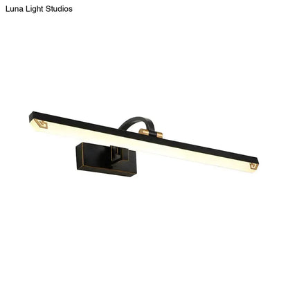 Modernist Black and Gold Linear Vanity Bath Light