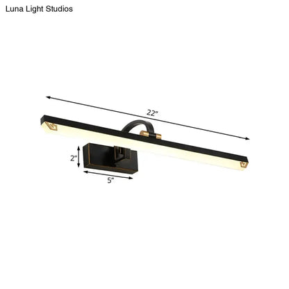 Modernist Black and Gold Linear Vanity Bath Light