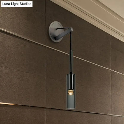 Black LED crystal sconce by Decorbites, modern cylindrical pendant light for walls on Tampa Home & Garden Store