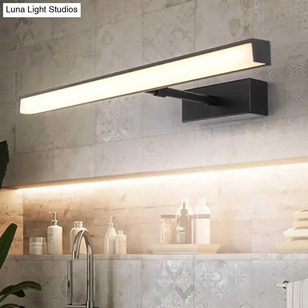 Modernist black and silver metal linear vanity sconce bathroom LED light by Decorbites on Tampa Home & Garden Store