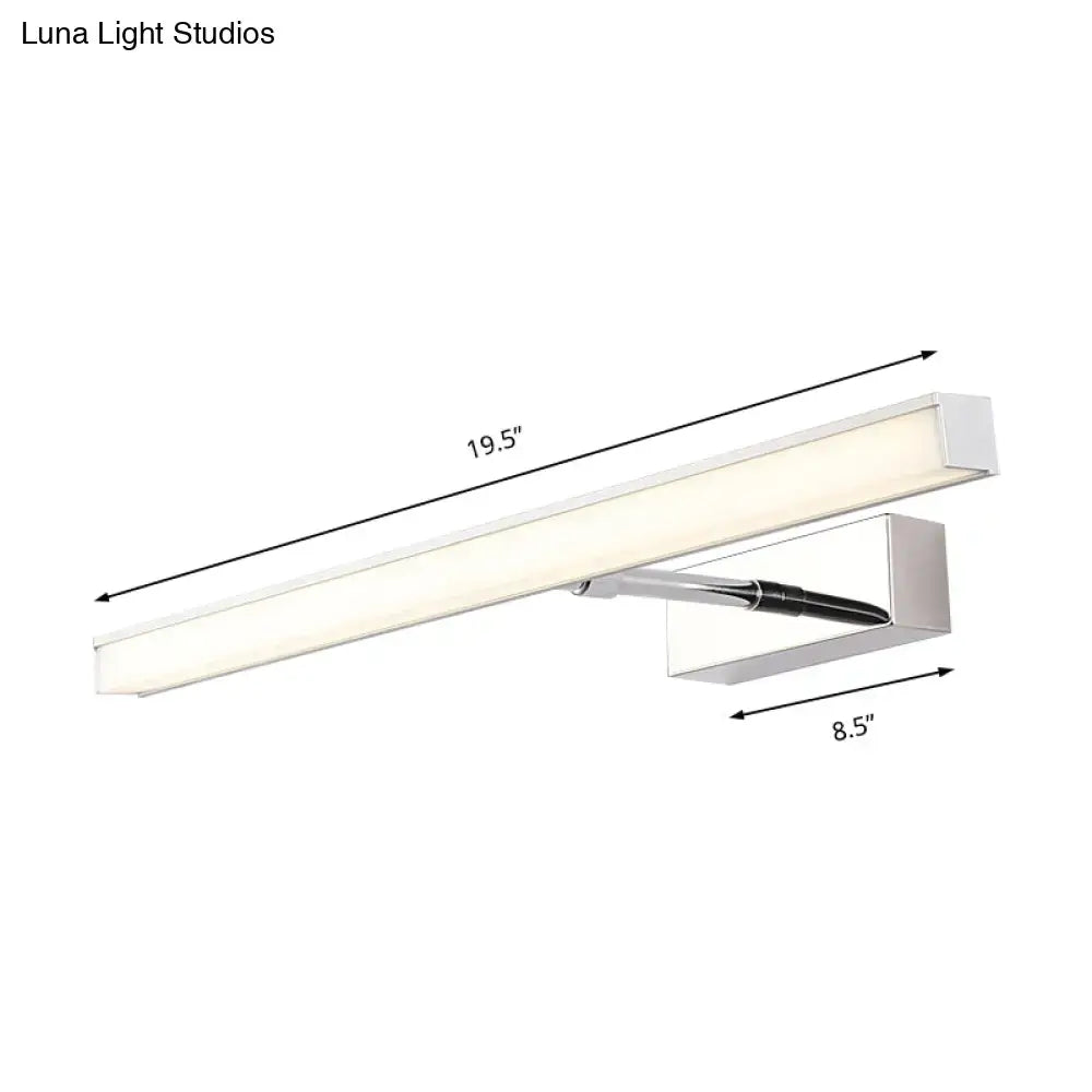 Modernist black & silver metal linear vanity sconce with LED, frosted diffuser, 19.5in on Tampa Home & Garden Store