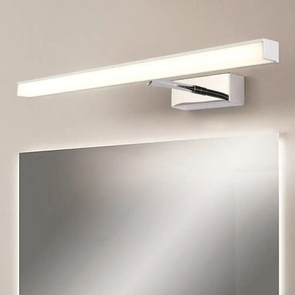 Modernist black and silver metal linear vanity sconce with LED light for bathroom on Tampa Home & Garden Store