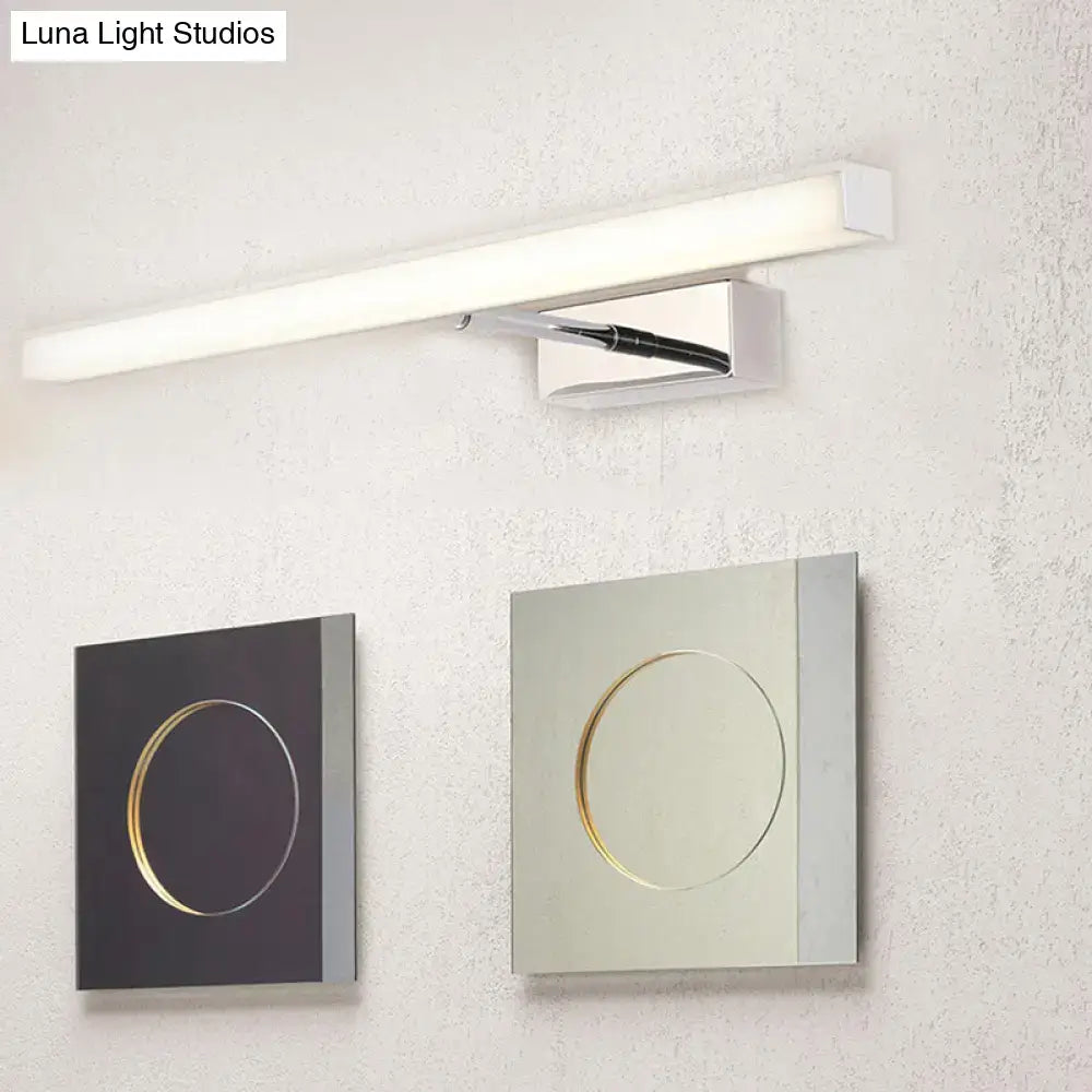 Modernist black and silver metal linear vanity sconce with LED light on wall on Tampa Home & Garden Store