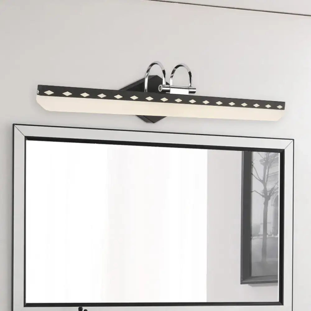 Black White Curved Vanity Natural Light Decorbites vanity light above a framed mirror on Tampa Home & Garden Store