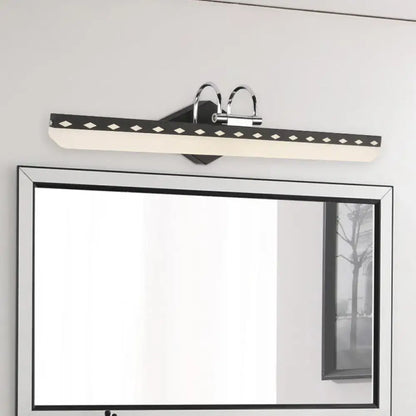 Black White Curved Vanity Natural Light Decorbites vanity light above a framed mirror on Tampa Home & Garden Store