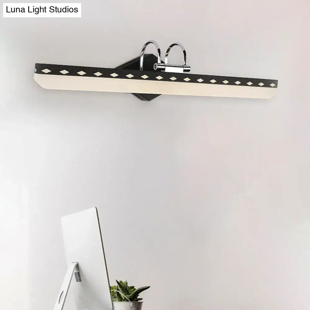 Black white curved vanity light with diamond accents by Decorbites for natural light on Tampa Home & Garden Store