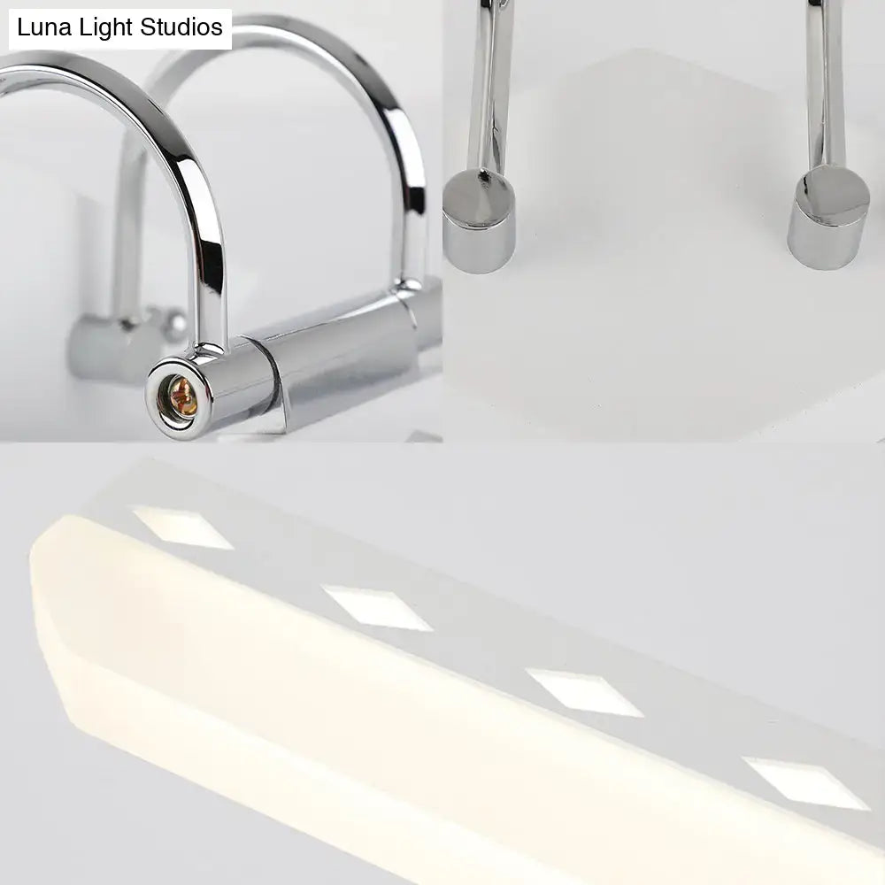 Curved vanity light fixture chrome finish by Decorbites with natural white LED on Tampa Home & Garden Store