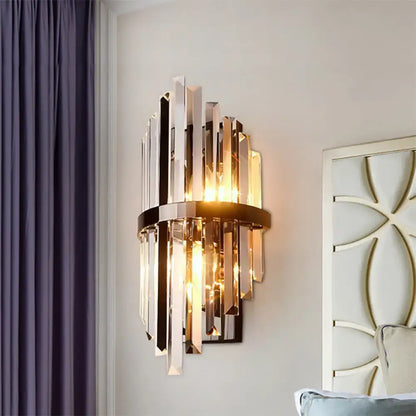 Brass Crystal Prism Sconce by Decorbites, brass finish with crystal prisms on Tampa Home & Garden Store
