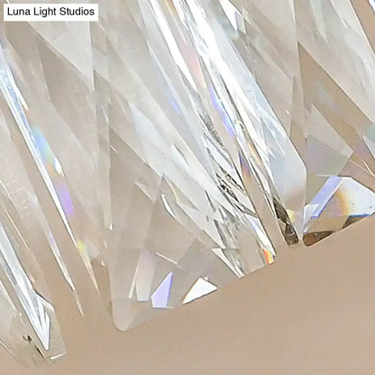 Brass faceted crystal wall sconce E12-E14 with clear hanging prisms on Tampa Home & Garden Store