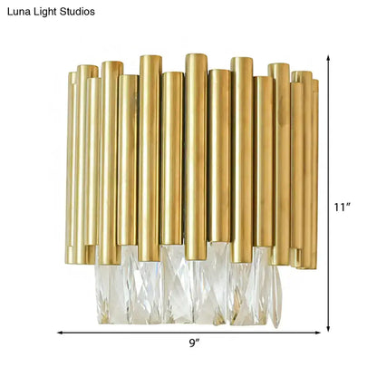 Brass faceted crystal wall sconce E12-E14 by Decorbites with crystal prisms 11in tall 9in wide on Tampa Home & Garden Store