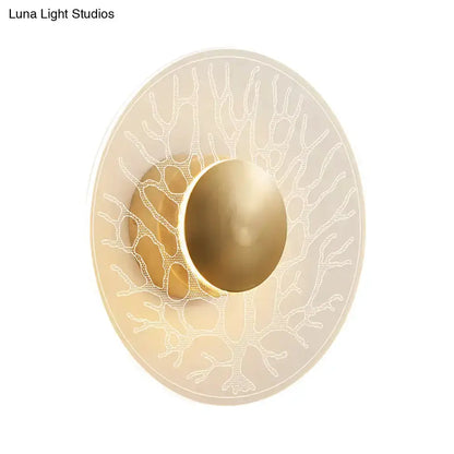 Modernist Brass and Clear Glass Wall Light