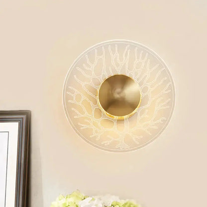 Modernist Brass and Clear Glass Wall Light