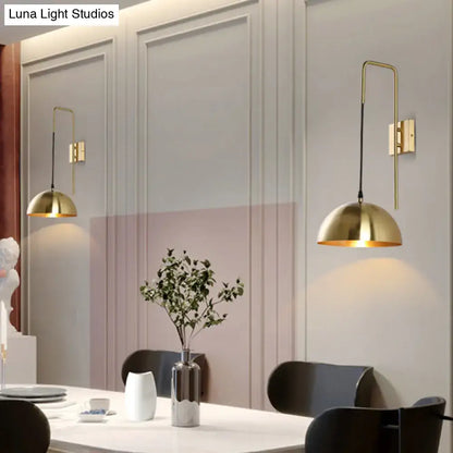 Brass Dome Wall Light pair in gold-brass finish, wall-mounted sconces for dining area by Decorbites on Tampa Home & Garden Store
