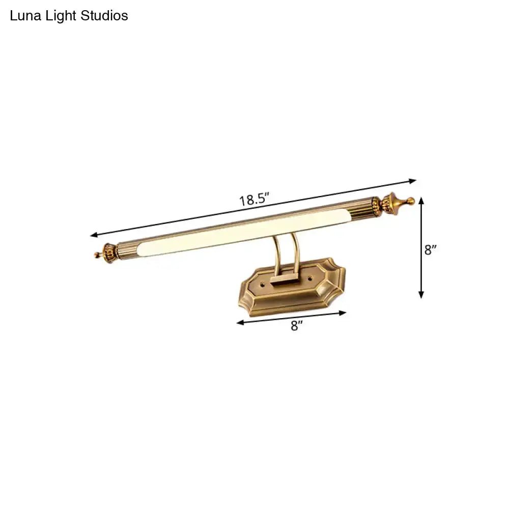 Modernist brass LED vanity light fixture with frosted glass sconce, wall mount Decorbites on Tampa Home & Garden Store