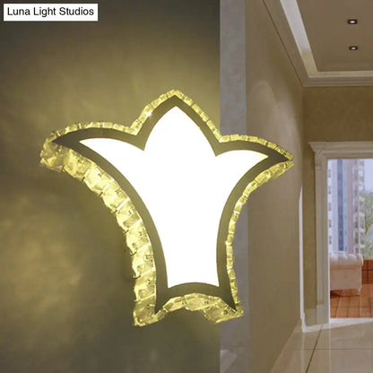 Gold Crystal Crown Light wall sconce with crystal border and warm glow by Decorbites on Tampa Home & Garden Store