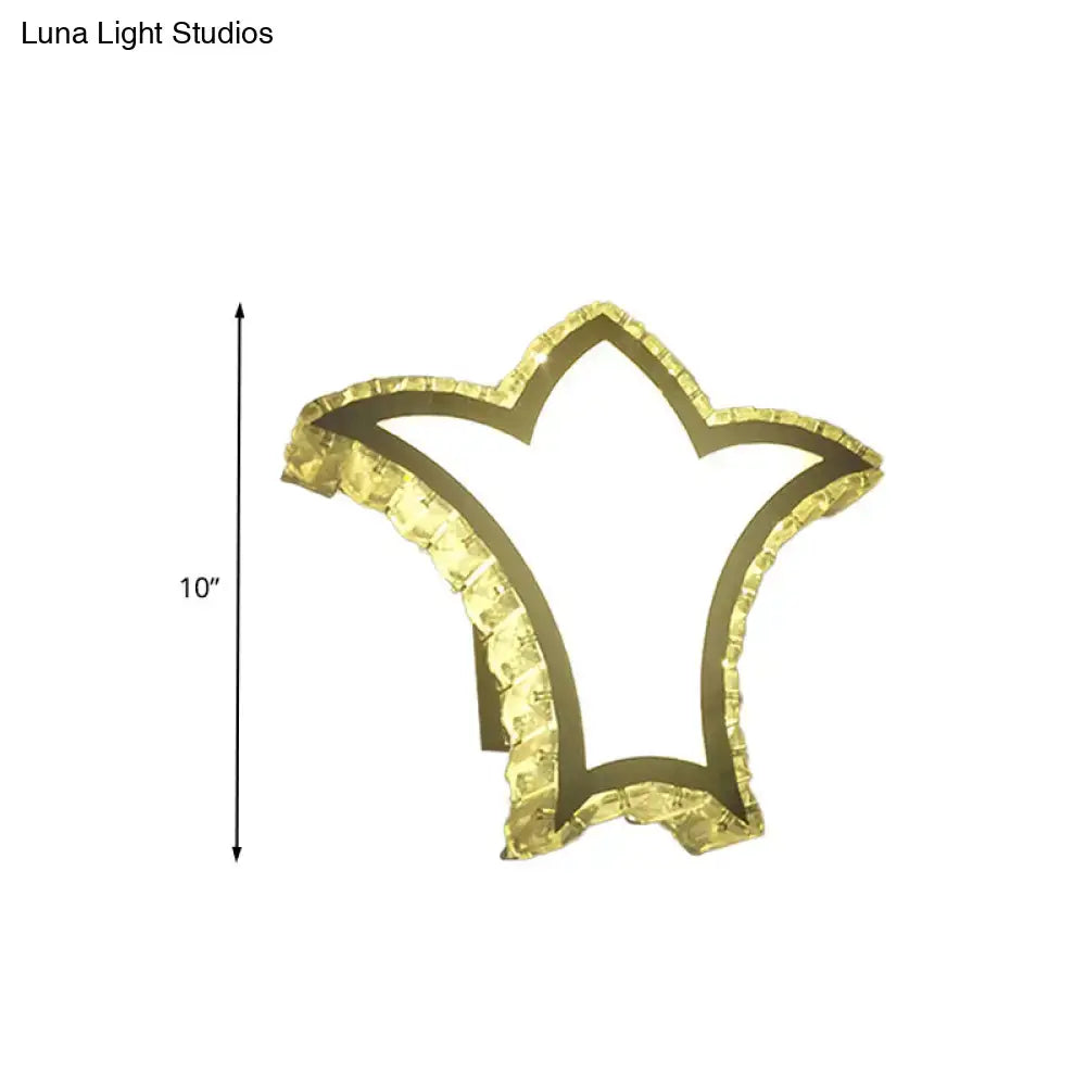 Gold crystal crown light by Decorbites, 10-inch tall crown silhouette with crystal trim on Tampa Home & Garden Store