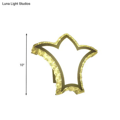 Gold crystal crown light by Decorbites, 10-inch tall crown silhouette with crystal trim on Tampa Home & Garden Store