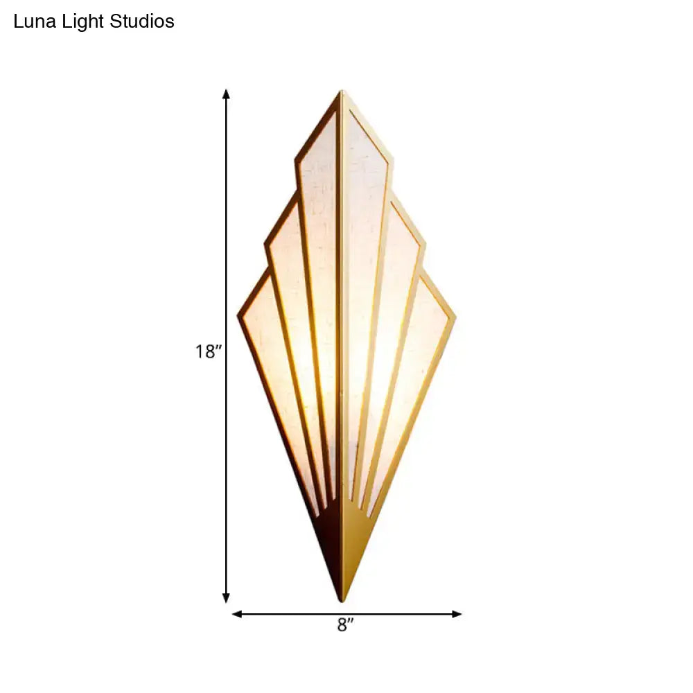 Gold Fan Wall Sconce by Decorbites, geometric fan design, gold finish, 18in tall on Tampa Home & Garden Store
