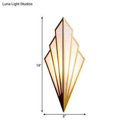 Gold Fan Wall Sconce by Decorbites, geometric fan design, gold finish, 18in tall on Tampa Home & Garden Store