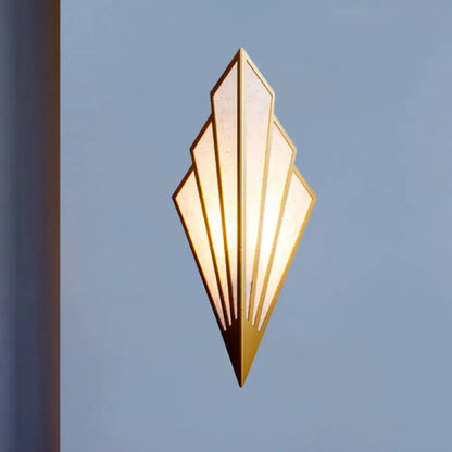 Gold Fan Wall Sconce by Decorbites, geometric diamond metal wall light on Tampa Home & Garden Store