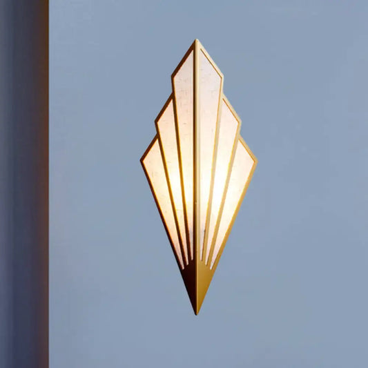 Gold Fan Wall Sconce by Decorbites, geometric diamond metal wall light on Tampa Home & Garden Store