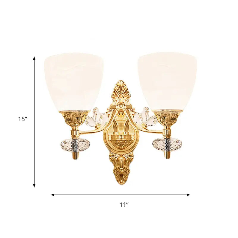 Gold crystal finish two-light hallway sconce Decorbites on Tampa Home & Garden Store