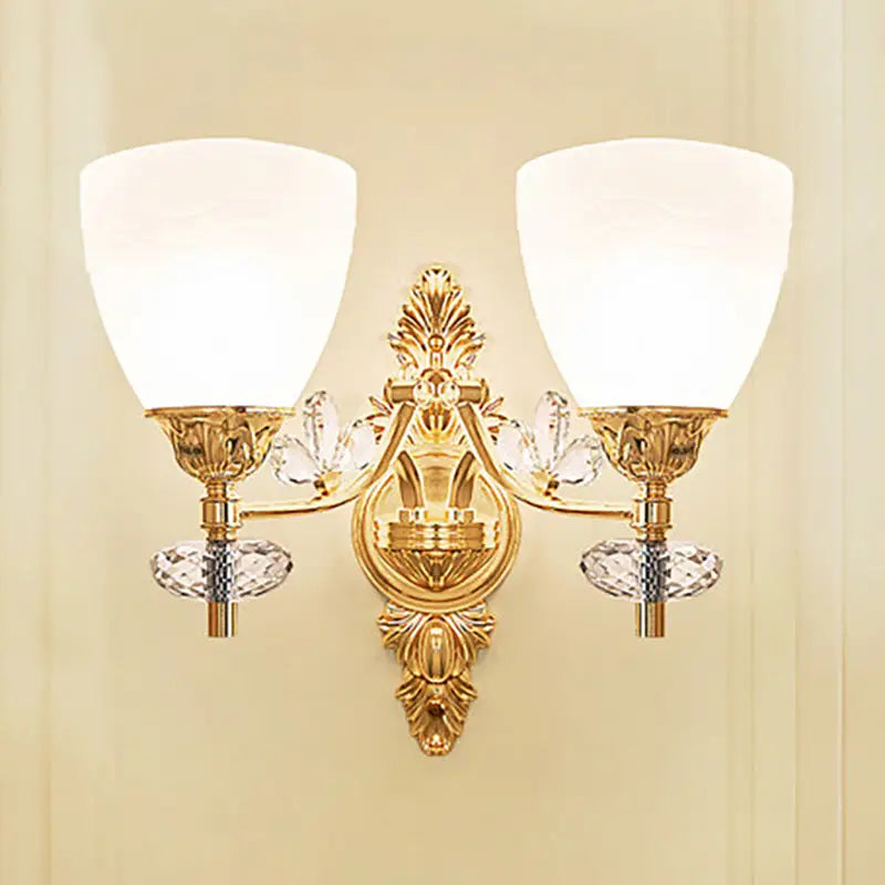 Gold Crystal Finish Sconce 1-2 Light Hallway decorative wall light with crystal drops Decorbites on Tampa Home & Garden Store