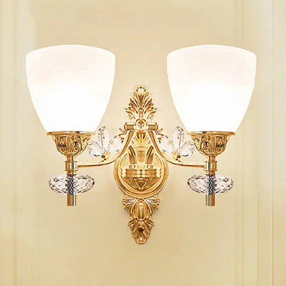 Gold Crystal Finish Sconce 1-2 Light Hallway decorative wall light with crystal drops Decorbites on Tampa Home & Garden Store