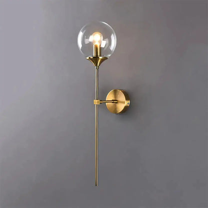 Modernist Gold Glass Round Sconce Lamp for Living