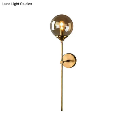 Modernist Gold Glass Round Sconce Lamp for Living