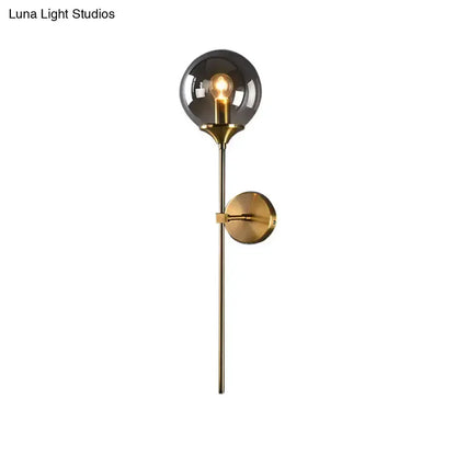 Modernist Gold Glass Round Sconce Lamp for Living