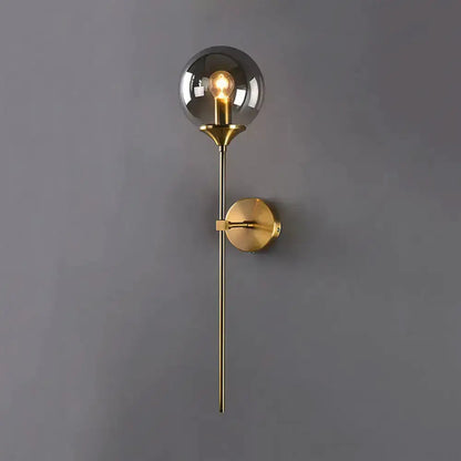 Modernist Gold Glass Round Sconce Lamp for Living