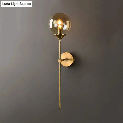 Modernist Gold Glass Round Sconce Lamp for Living
