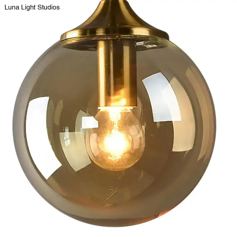 Modernist Gold Glass Round Sconce Lamp for Living