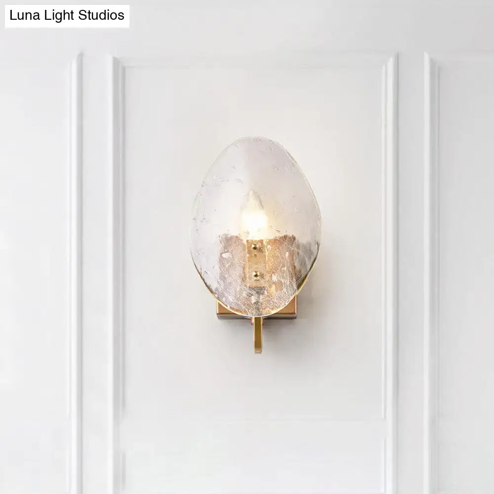 Gold glass shield wall sconce with brass backplate, industrial decor by Decorbites on Tampa Home & Garden Store
