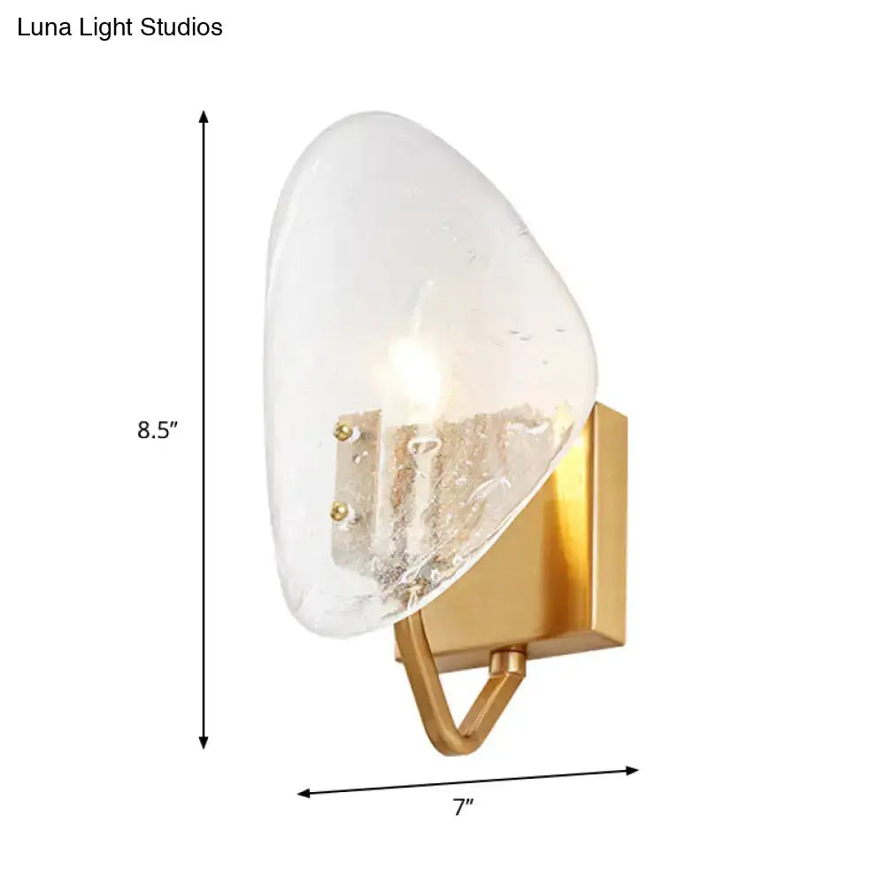 Gold Glass Shield Wall Sconce Industrial, brass finish, Decorbites on Tampa Home & Garden Store