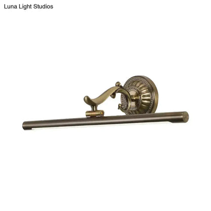 Decorbites gold linear vanity wall light with brass finish and ornate backplate for bathroom on Tampa Home & Garden Store