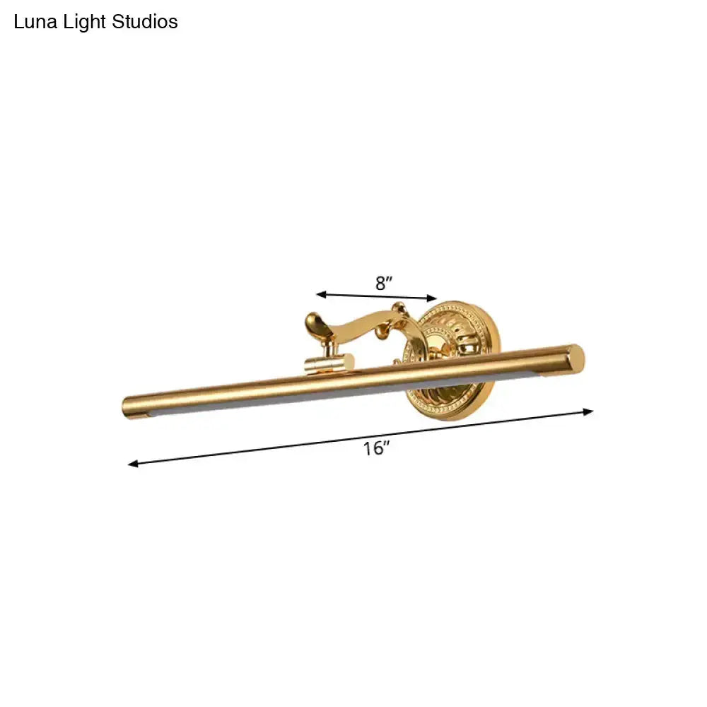 Decorbites modernist gold linear vanity wall light with 16in bar and backplate on Tampa Home & Garden Store