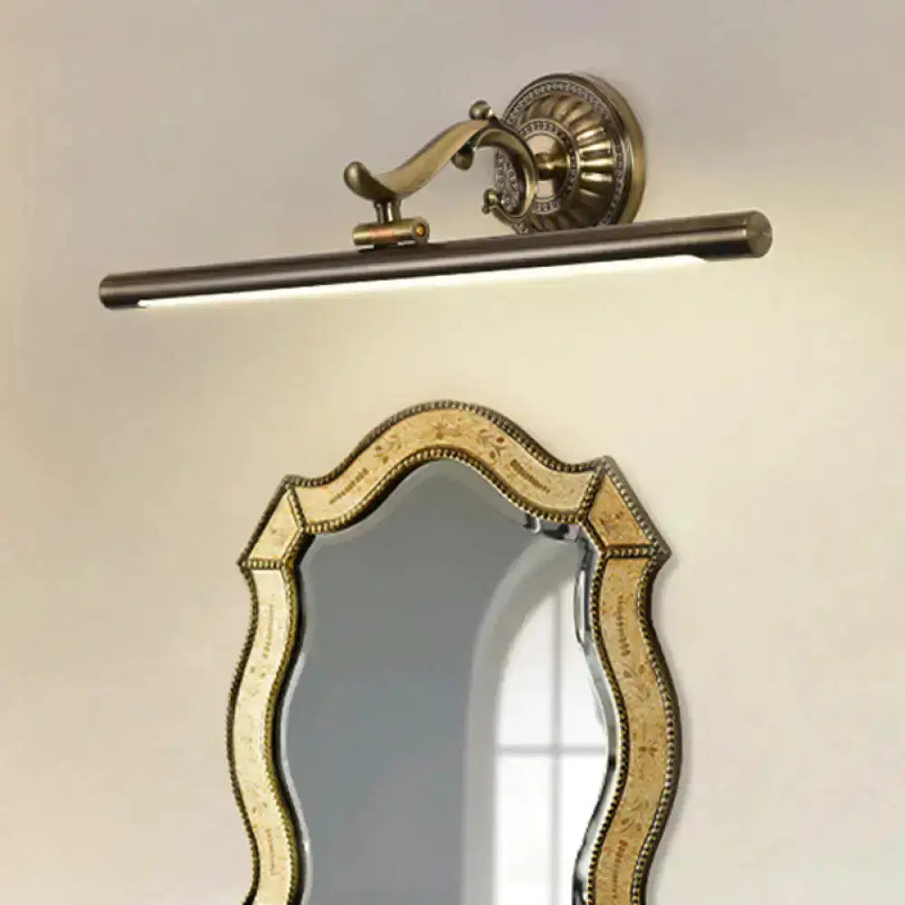 Modernist gold linear vanity wall light with metallic finish and ornate backplate on Tampa Home & Garden Store