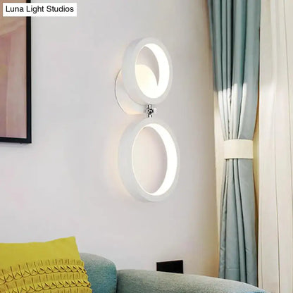 Beige double ring wall lamp by Decorbites with twin circular rings on Tampa Home & Garden Store