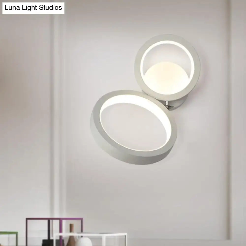 Beige Double Ring Wall Lamp by Decorbites with dual halo LED rings on Tampa Home & Garden Store