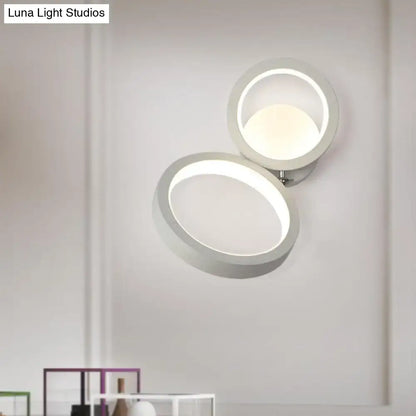 Beige Double Ring Wall Lamp by Decorbites with dual halo LED rings on Tampa Home & Garden Store