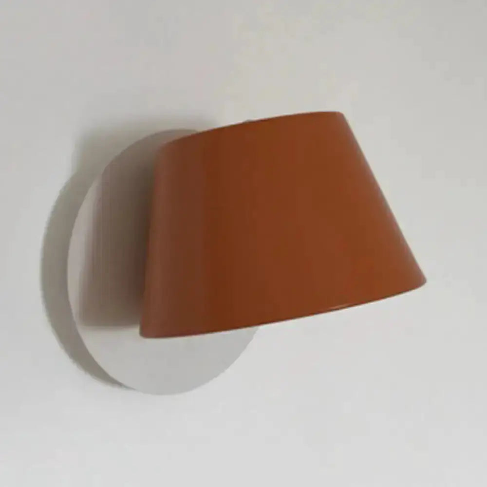 Modernist orange metal shade wall lamp with white wall mount Decorbites light fixture on Tampa Home & Garden Store