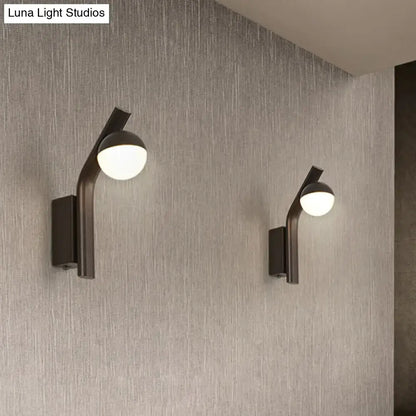 Black Glass Orb Sconce pair in matte black metal with white glass globes, wall-mounted Decorbites on Tampa Home & Garden Store