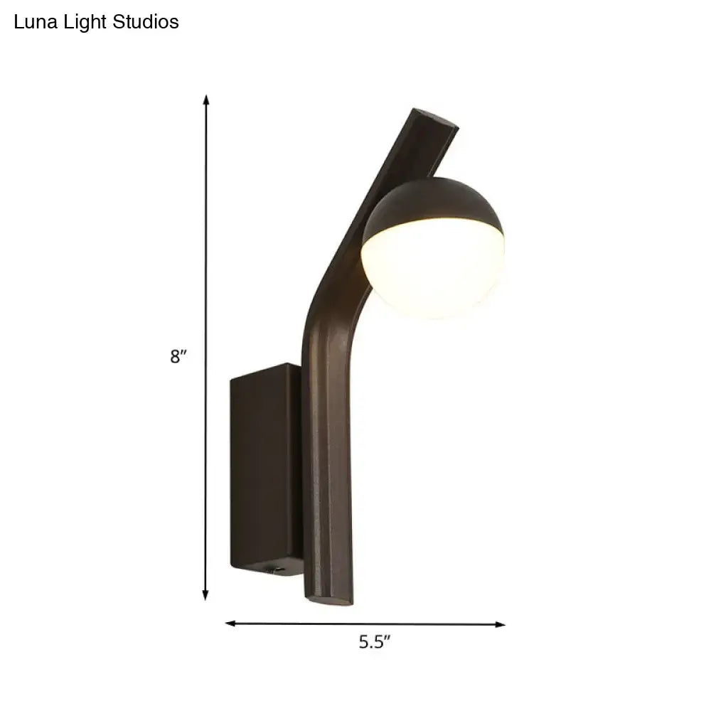 Black Glass Orb Sconce by Decorbites, dark bronze metal frame with glass globe shade on Tampa Home & Garden Store