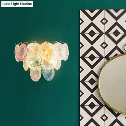 Modernist Pink and Blue Layered Disc Wall Light