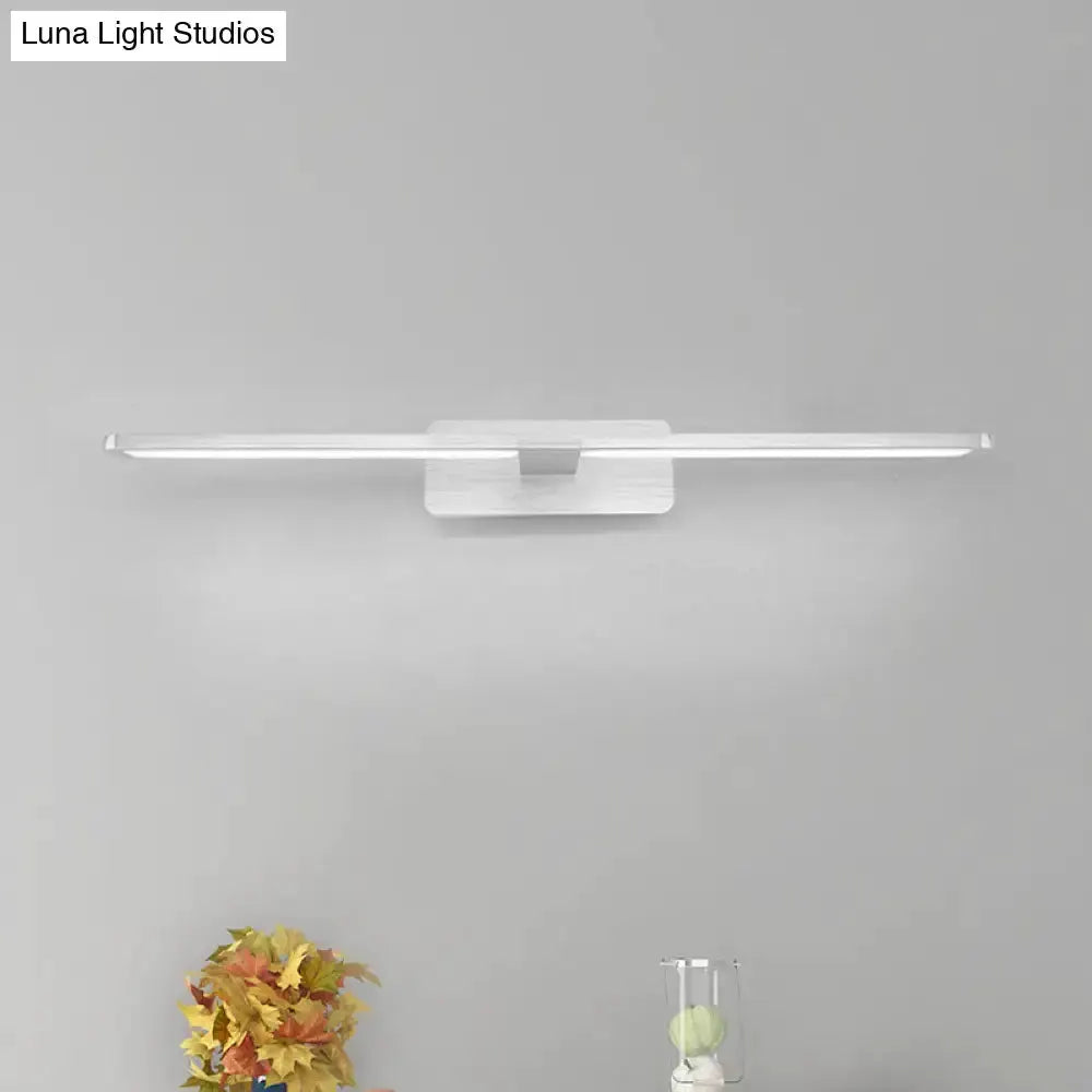 Modernist Silver Metal Wall Sconce Lamp LED Light
