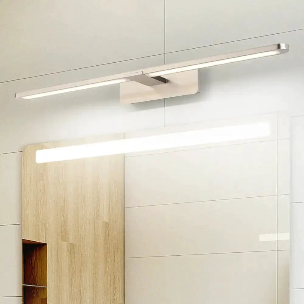 Modernist Silver Metal Wall Sconce Lamp LED Light